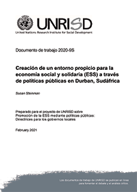 Creación de un entorno propicio para la economía social y solidaria (ESS) a través de políticas públicas en Durban, Sudáfrica