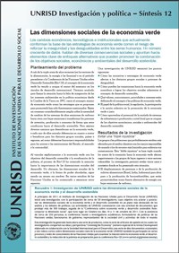 Las dimensiones sociales de la economía verde (Síntesis de investigación y política de UNRISD)