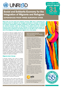 Social and Solidarity Economy for the Integration of Migrants and Refugees: Experiences from Three European Cities